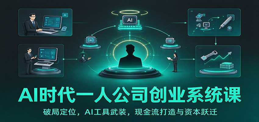 AI时代一人公司创业系统课：破局定位，AI工具武装，现金流打造与资本跃迁