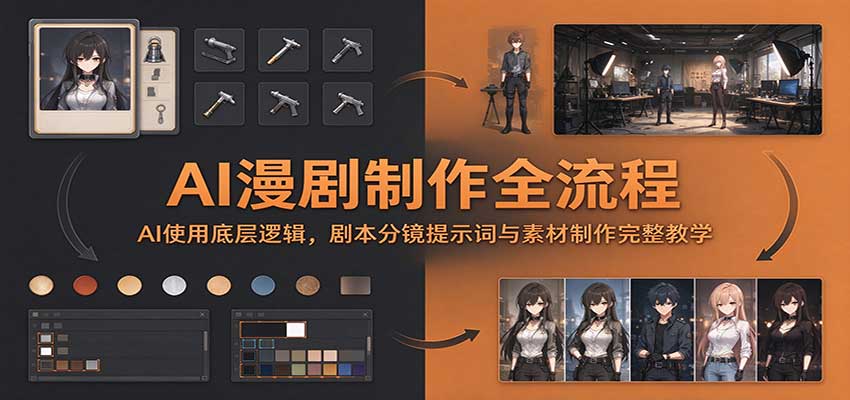 AI漫剧制作全流程:AI使用底层逻辑,剧本分镜提示词与素材制作完整教学-摇钱树