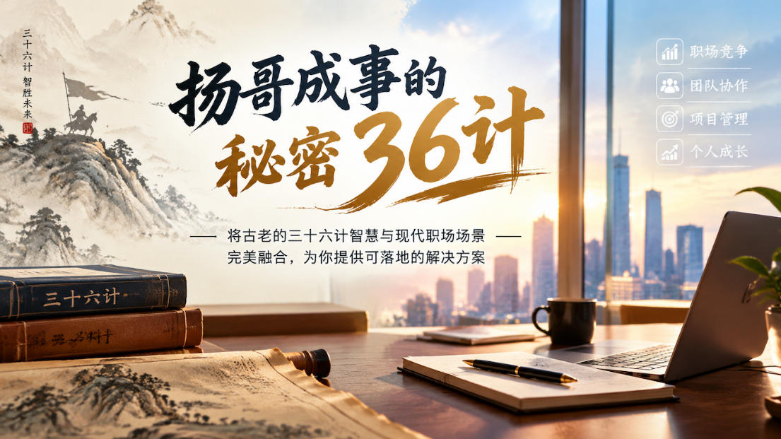 扬哥成事的秘密36计,将古老的三十六计智慧与现代职场场景完美融合,为你提供可落地的解决方案-盈科项目资源网