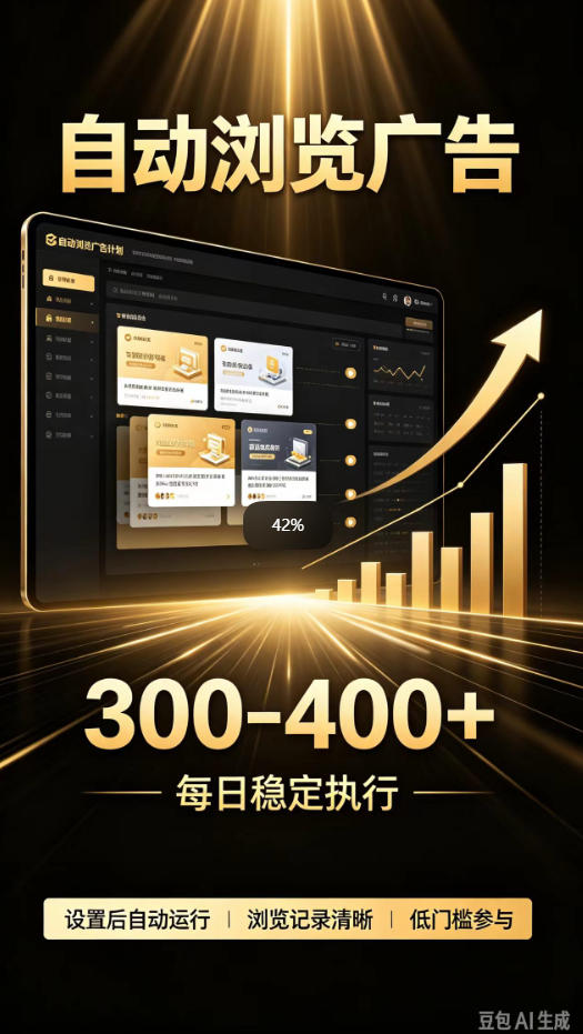 自动浏览广告计划,0门槛副业,日入300-400,躺賺稳定风口项目,无需人工操作,解放双手【揭秘】-摇钱树