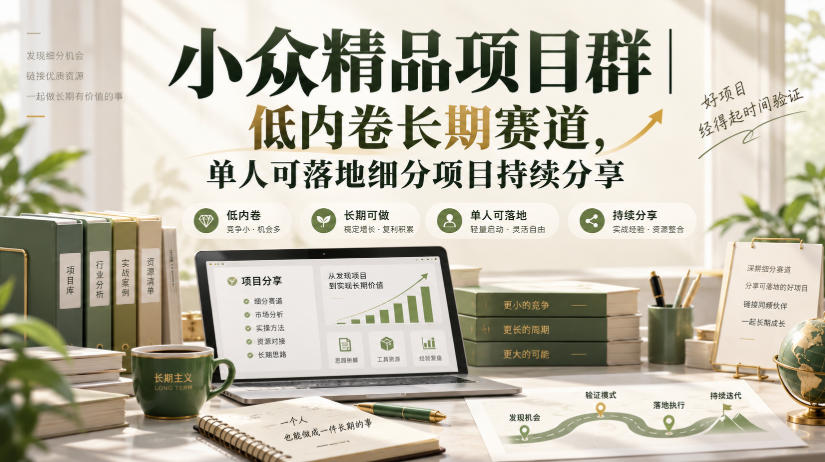 小众精品项目群｜低内卷长期赛道，单人可落地细分项目持续分享-摇钱树