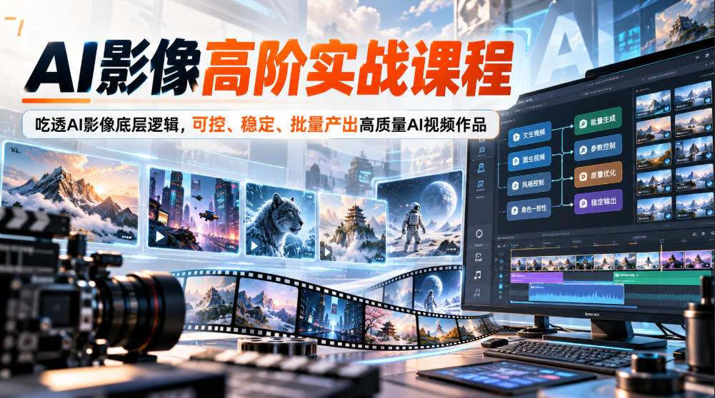 AI影像高阶实战课程，吃透AI影像底层逻辑，可控、稳定、批量产出高质量AI视频作品-摇钱树