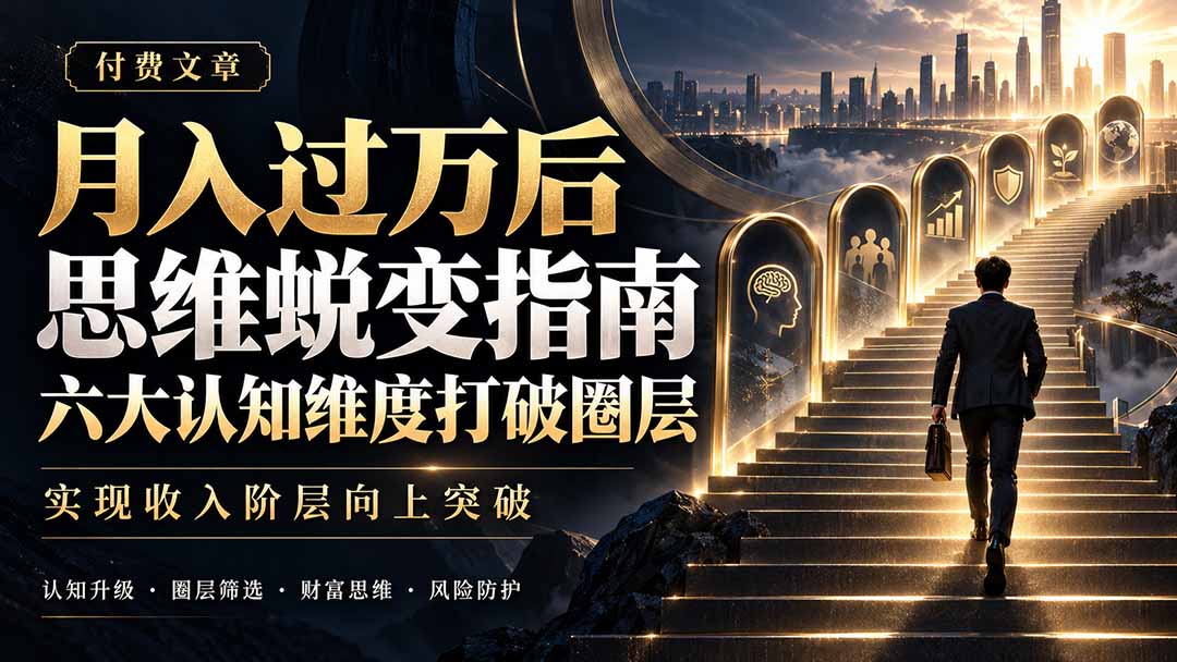 付费文章：月入过万后思维蜕变指南，六大认知维度打破圈层，实现收入阶层向上突破-摇钱树